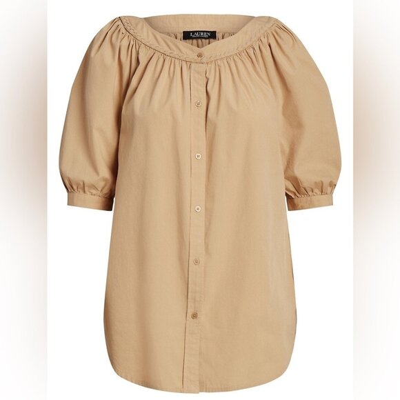 Lauren Ralph Lauren ​Button-Front Boatneck Blouse - Picture 2 of 13